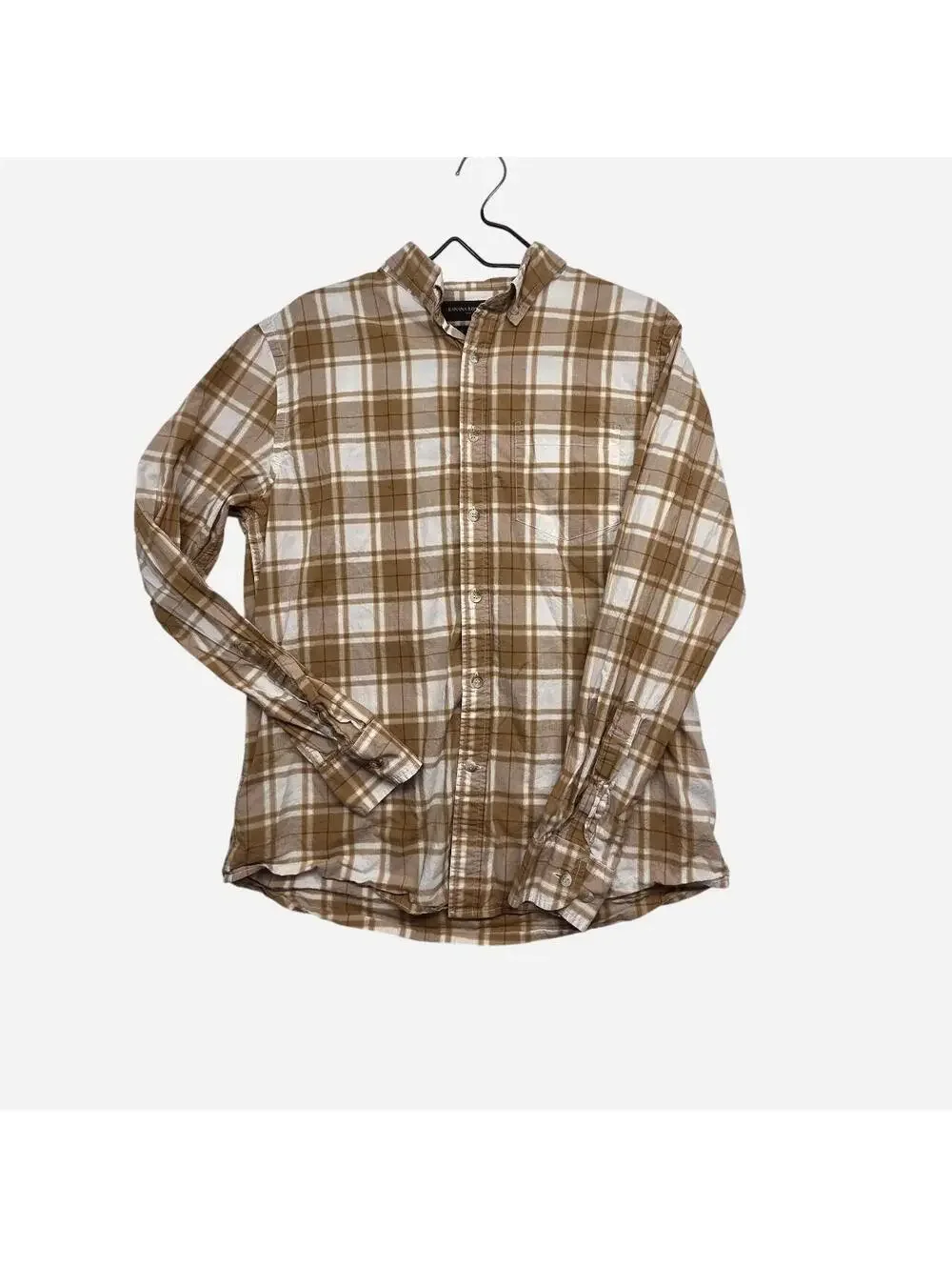 Banana Republic Men's Brown and Tan Shirt